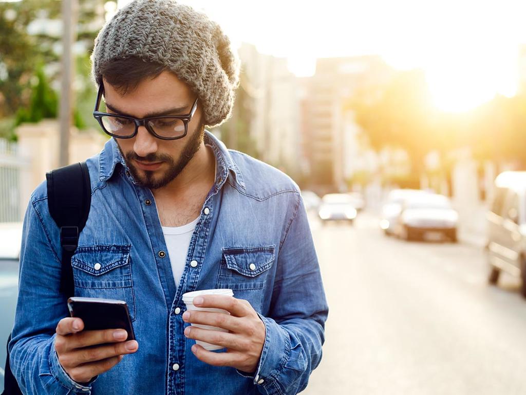 Male Student Texting