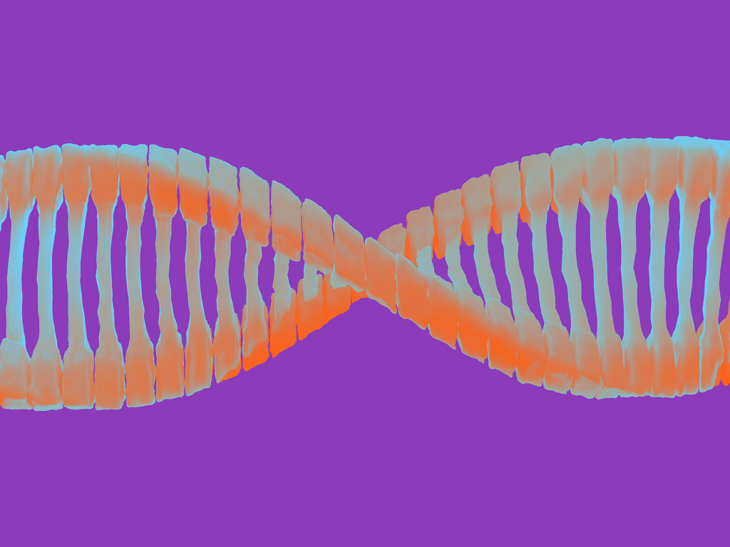 Illustration of molecule helix spiral gene therapy.