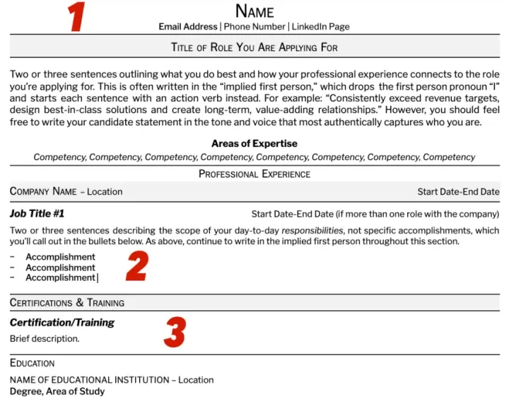 downloadable template of a reverse-chronological resume