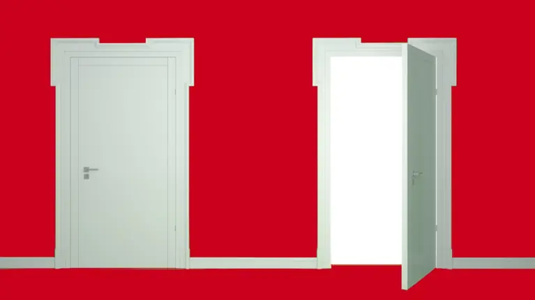 image of two doors, with one opened