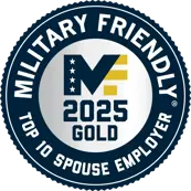 Military Friendly Top 10 Military Spouse Employer 2025 logo