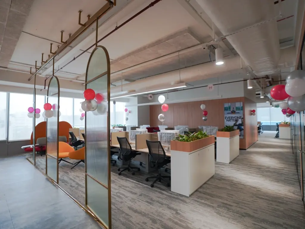Modern, open office space at the J&J Global Services Bengaluru Capability Center