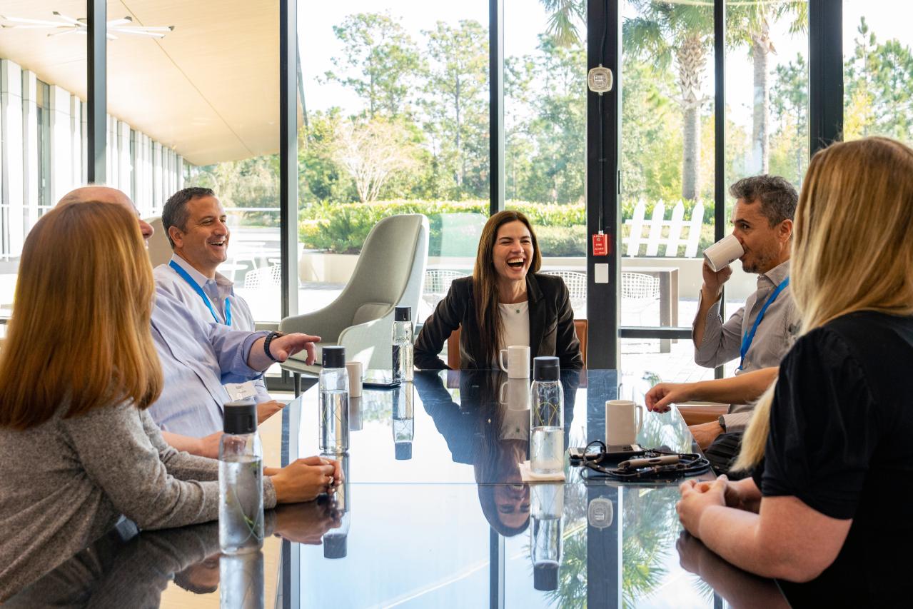 Mexico mast colleagues laughing