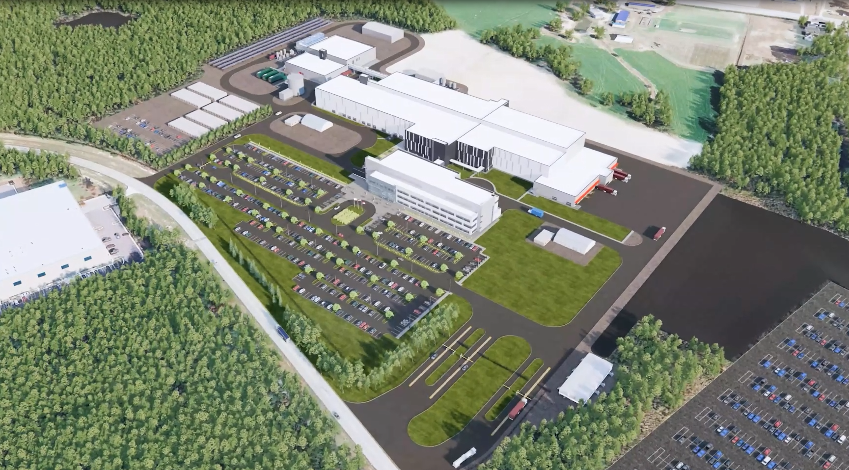Aerial rendering of J&J Innovative Medicine campus in North Carolina